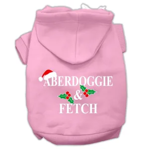 Aberdoggie Christmas Screen Print Pet Hoodies Light Pink Size XXL (18)