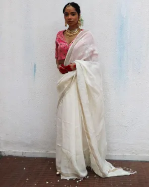 Agnes Jamdani Handwoven Linen Saree