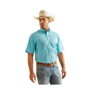 Ariat Men's Kaleb Classic Fit Print Sky Blue Shirt