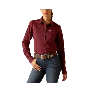 Ariat Women's Wrinkle Resist Kirby Burgundy Shirt