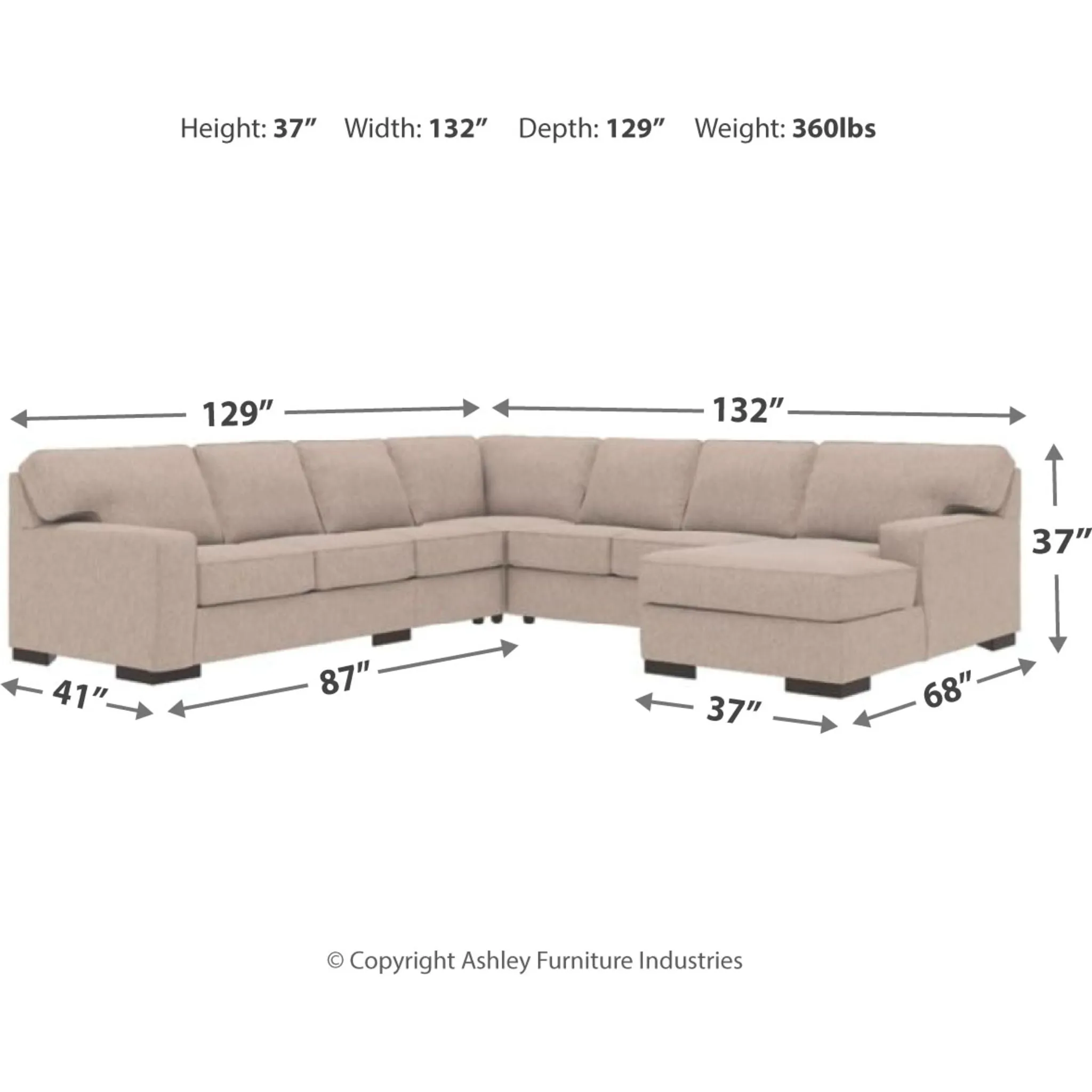 Ashlor-Exclusive 5 Piece Sectional