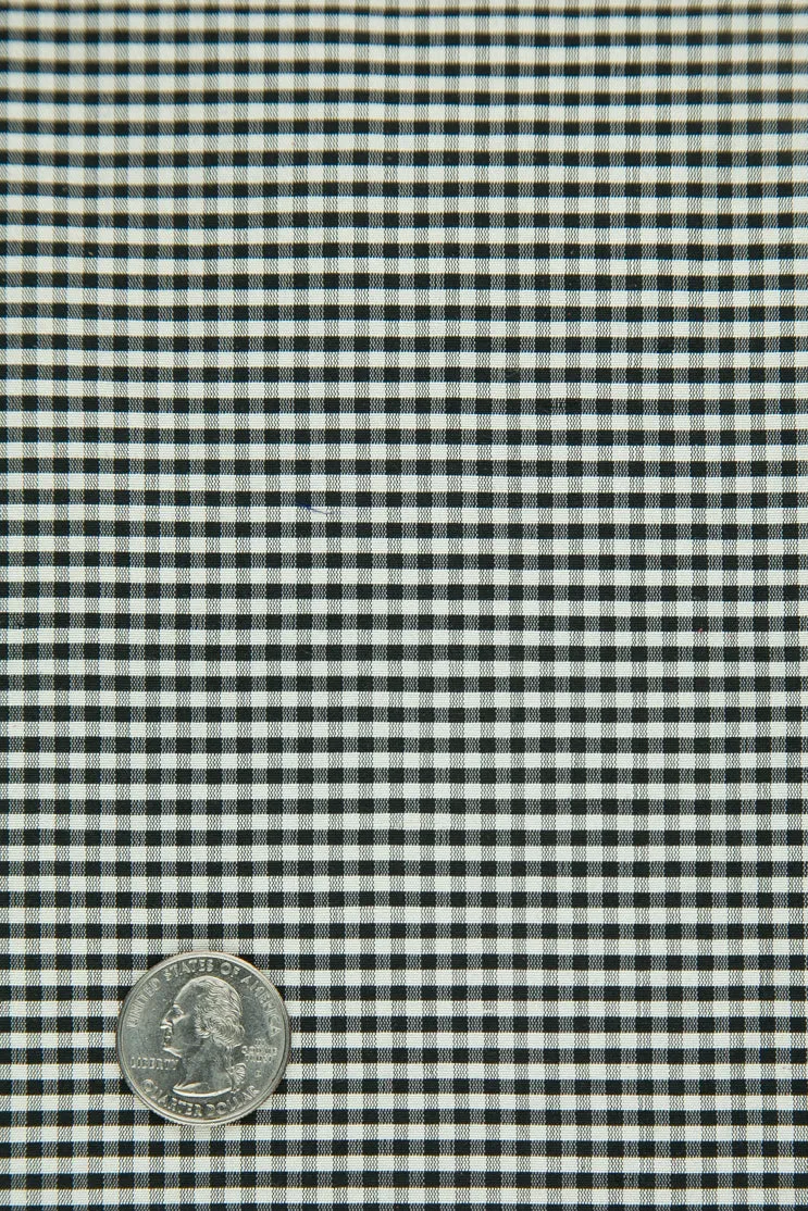 Black White Gingham Shantung 395 Fabric