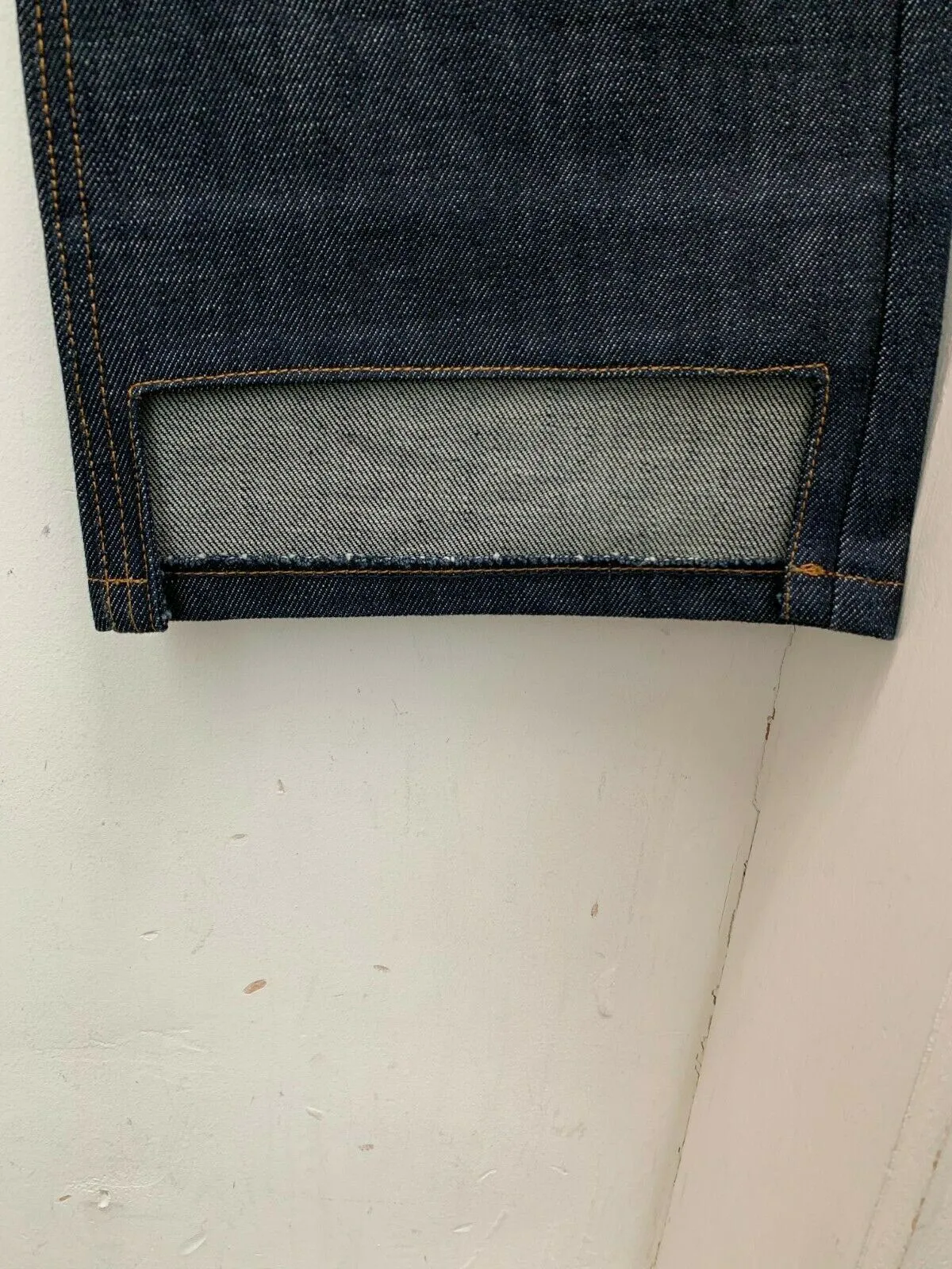 Blue Raw Denim Cut off Jeans