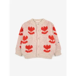 Bobo Choses Retro Flowers All Over Jacquard Cardigan