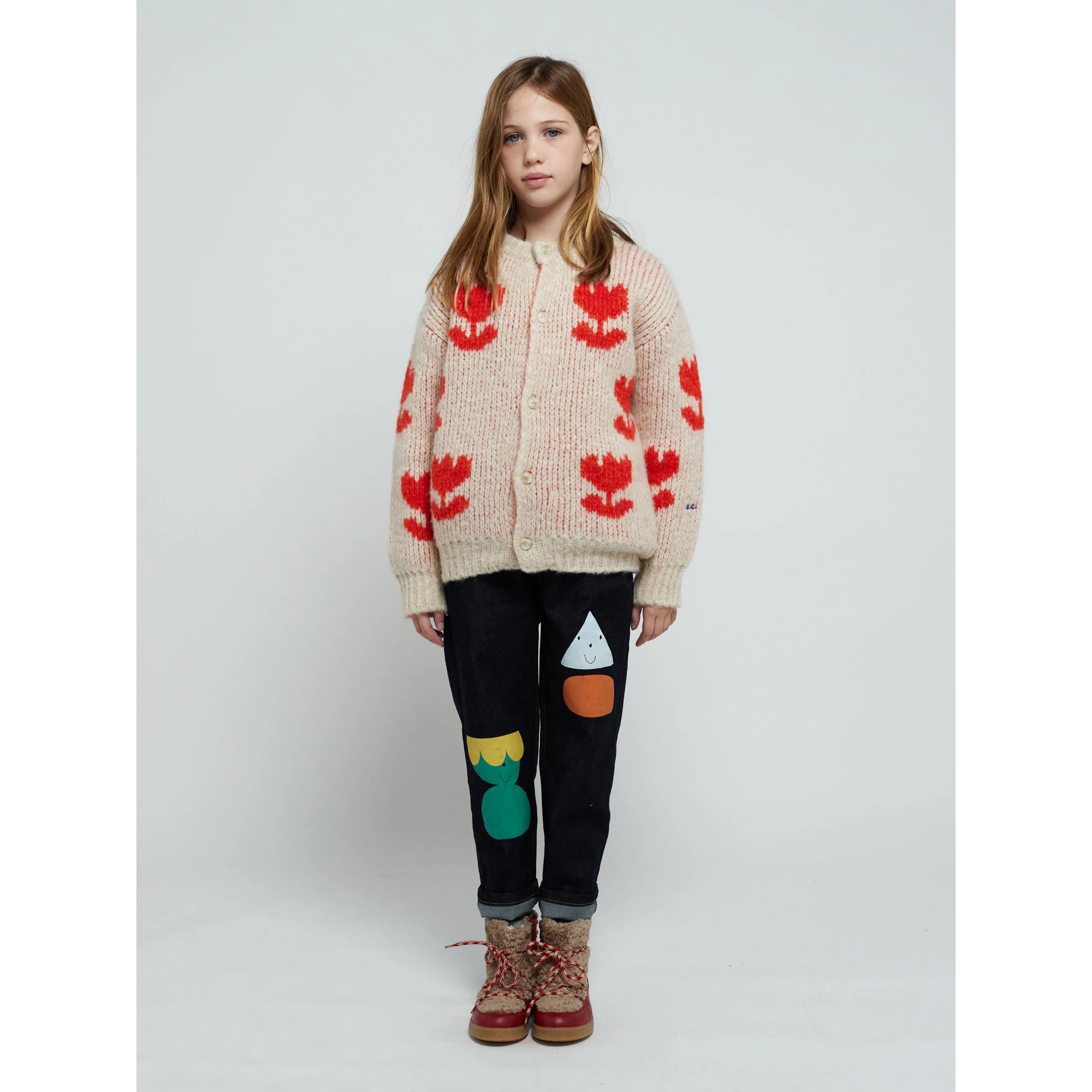 Bobo Choses Retro Flowers All Over Jacquard Cardigan