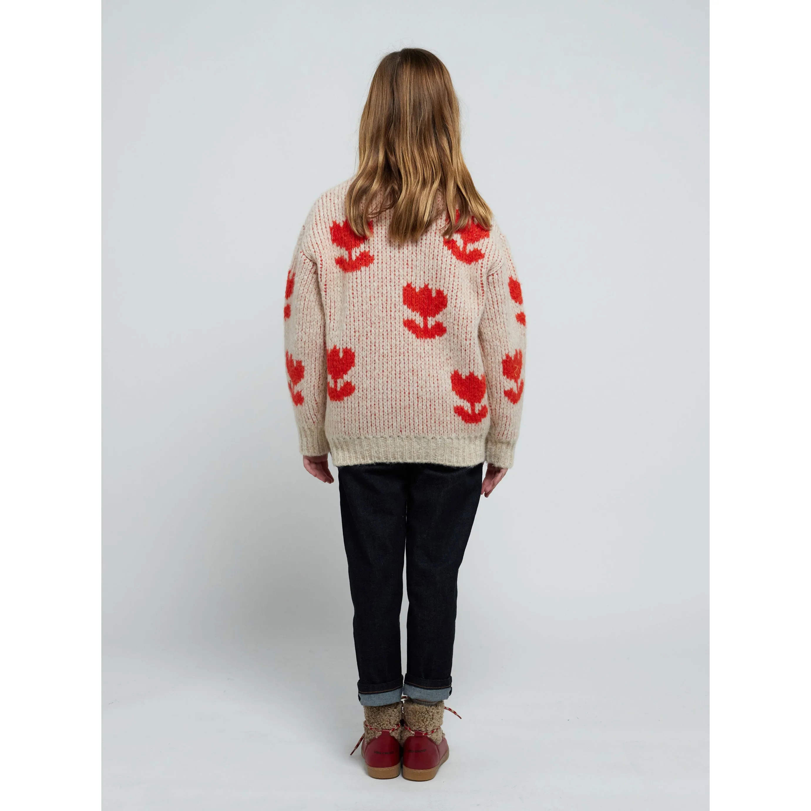 Bobo Choses Retro Flowers All Over Jacquard Cardigan