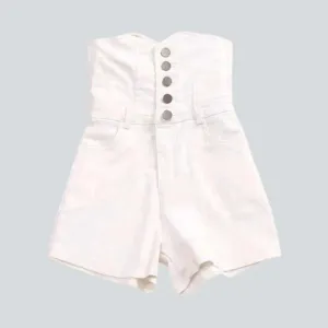 Buttoned corset women's denim shorts