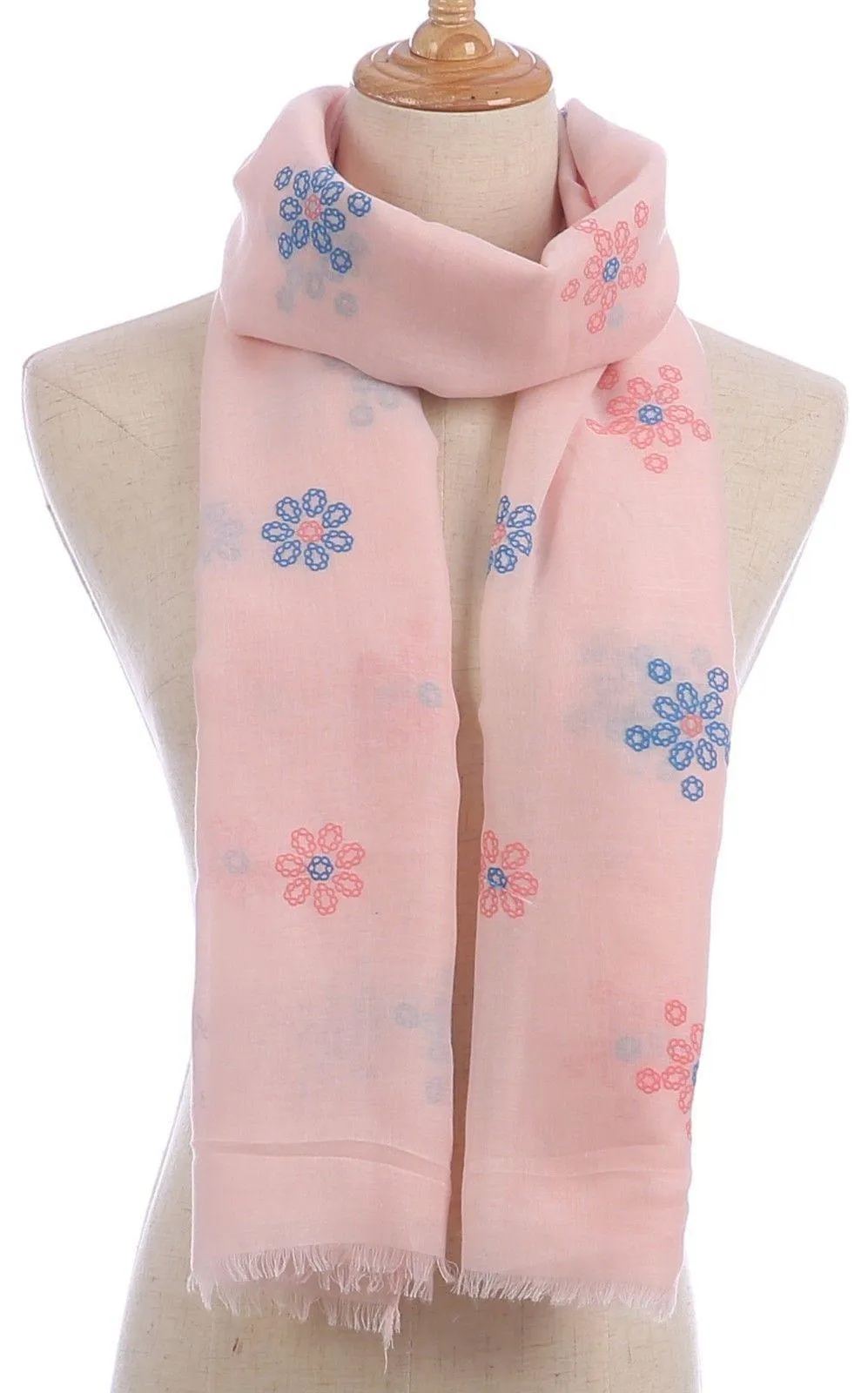 Casaba Women's Scarf Scarves Floral Soft Light Sheer