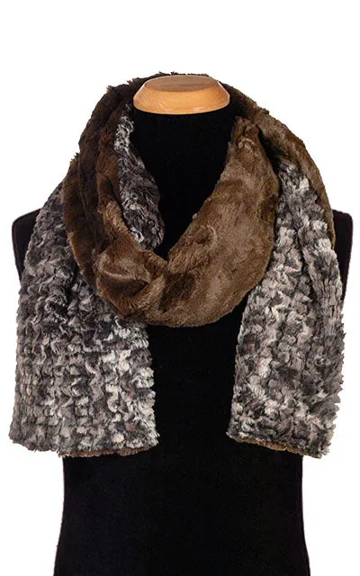 Classic Scarf - Two-Tone, Luxury Faux Fur in Calico