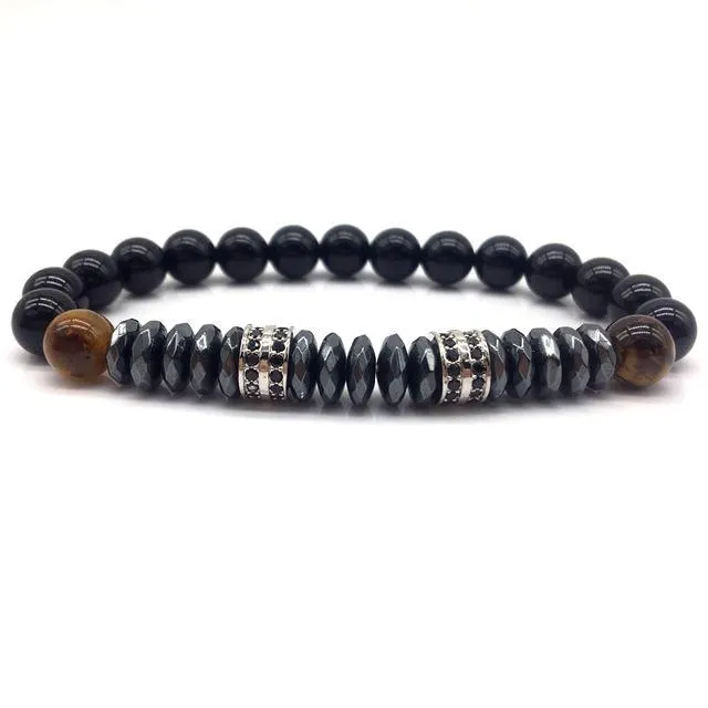 Classy Men Formal Beaded Pavé Bracelet