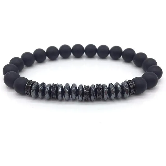 Classy Men Formal Beaded Pavé Bracelet