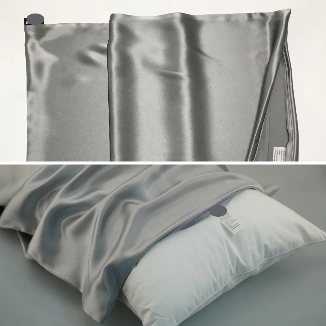 Custom Wholesale Silk Pillowcase 25 Momme Zipper Closure - King size