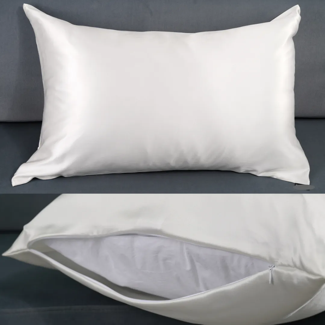 Custom Wholesale Silk Pillowcase 25 Momme Zipper Closure - King size