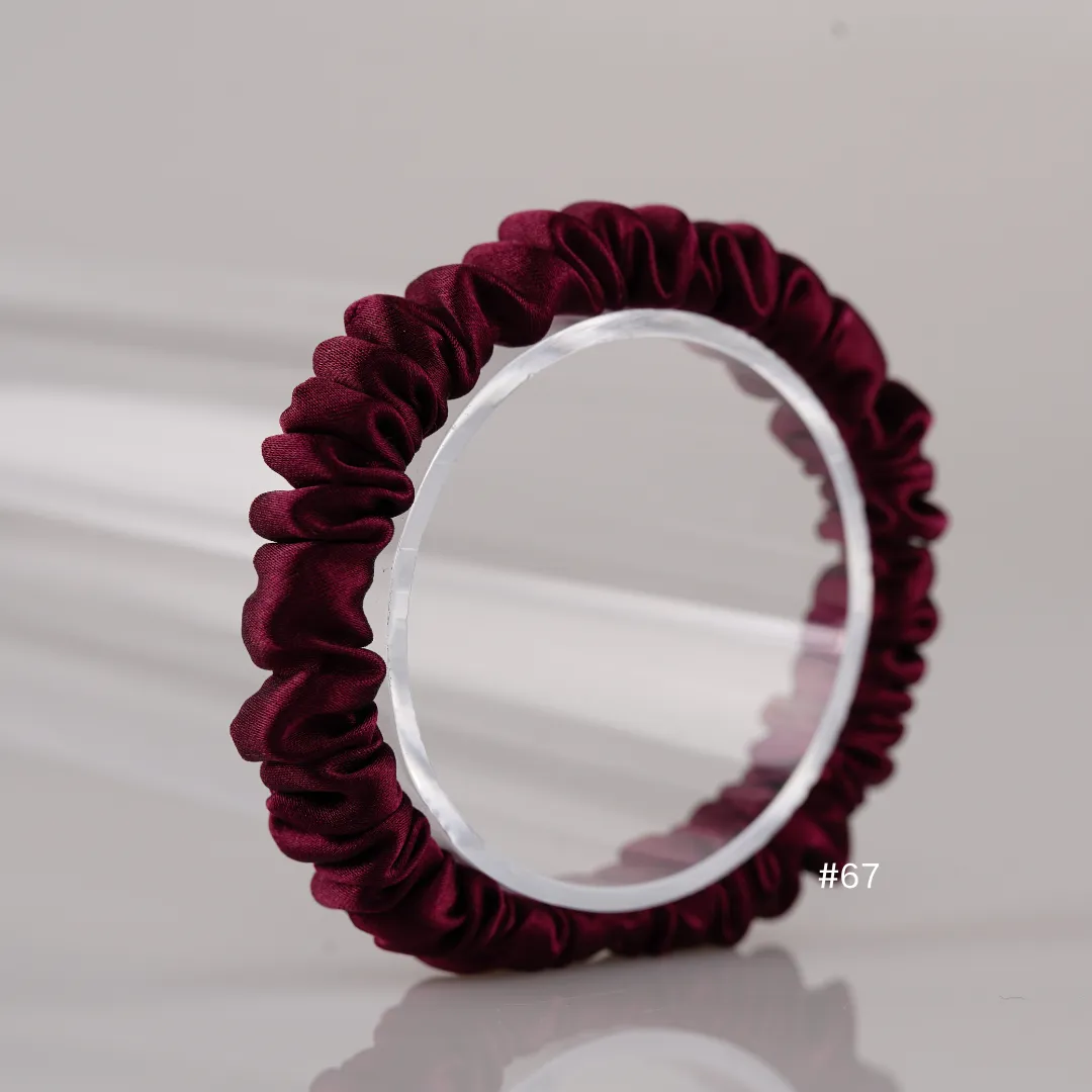 Deep Red silk scrunchies mini