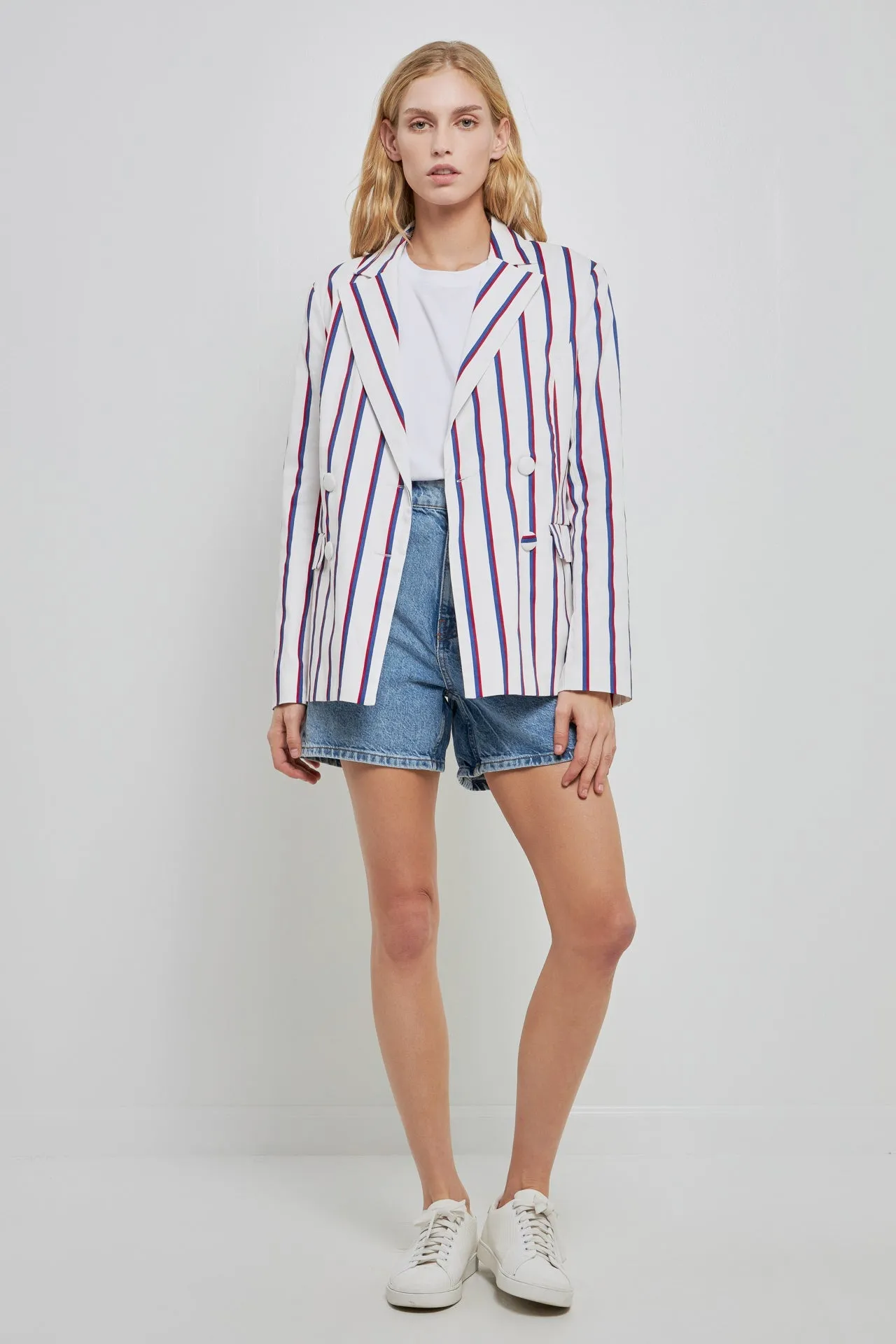 English Factory - Striped Double Breasted Blazer