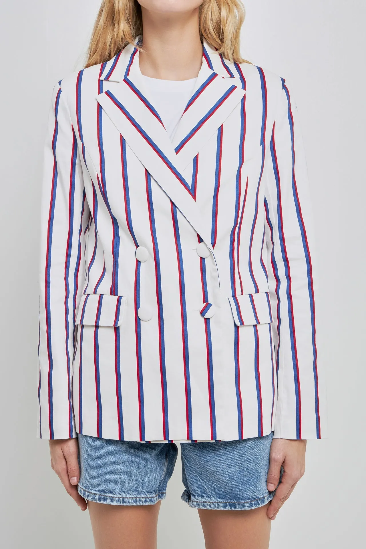 English Factory - Striped Double Breasted Blazer