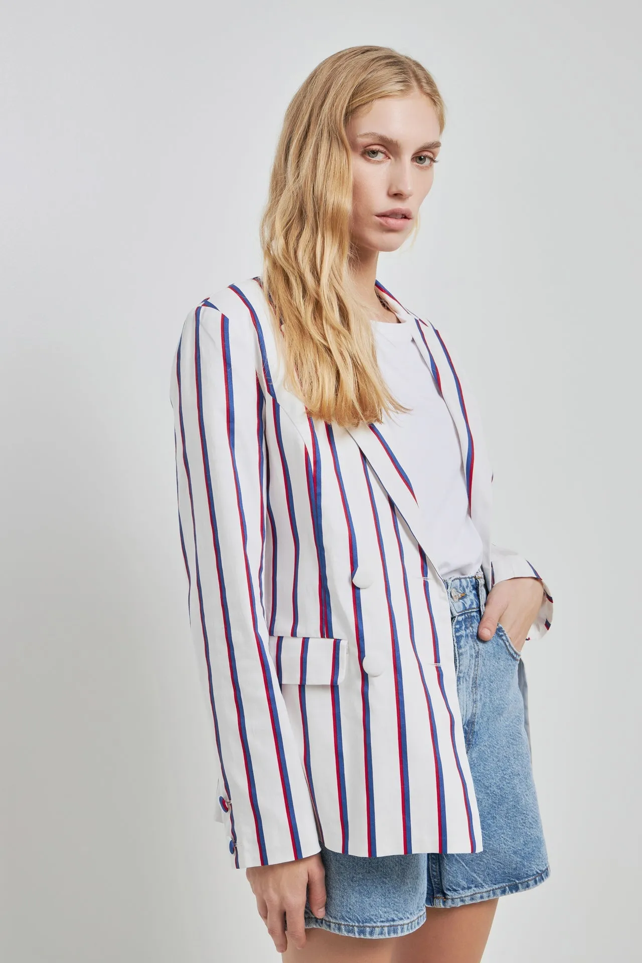 English Factory - Striped Double Breasted Blazer