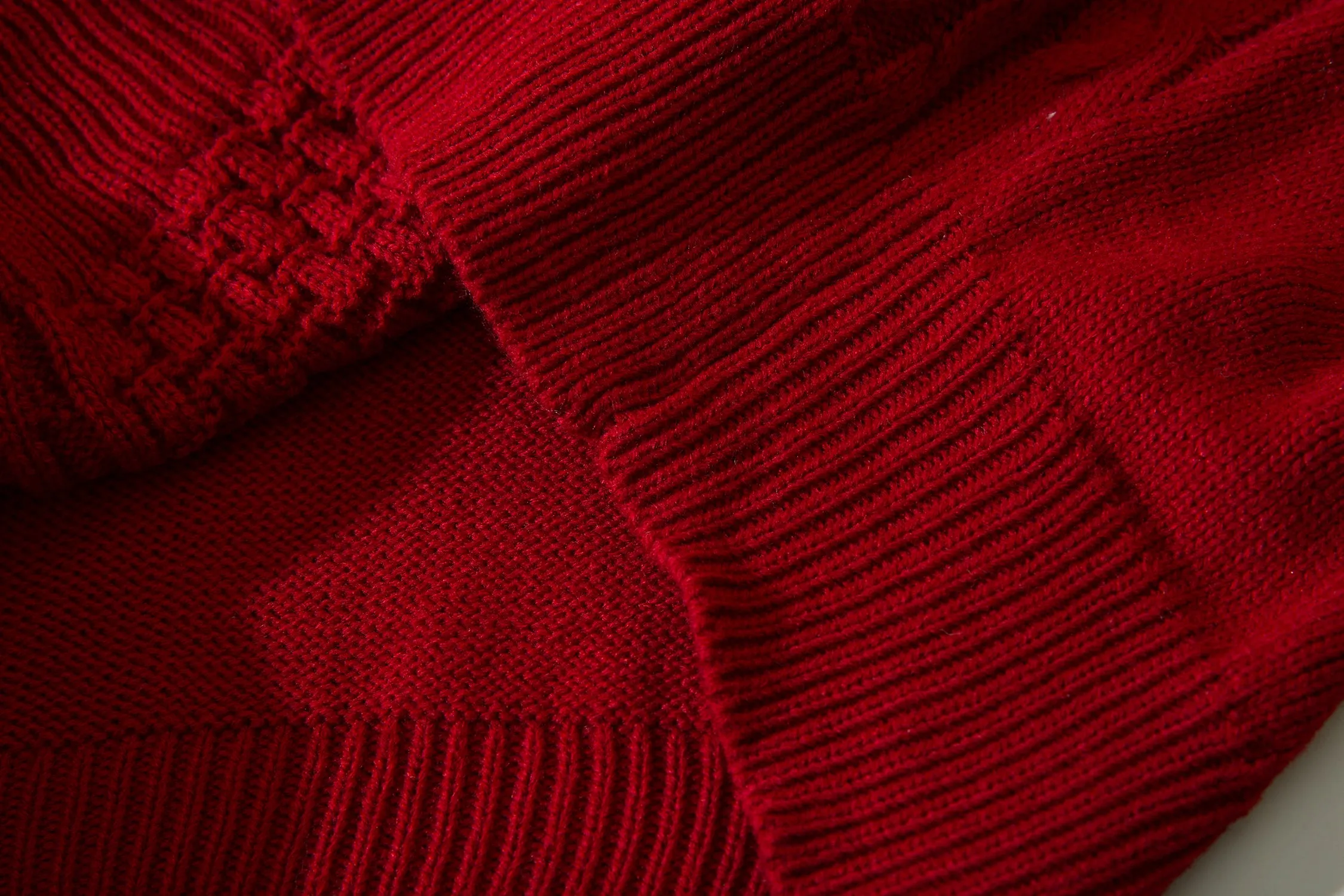 Faire Echo Cozy Red Knit Sweater