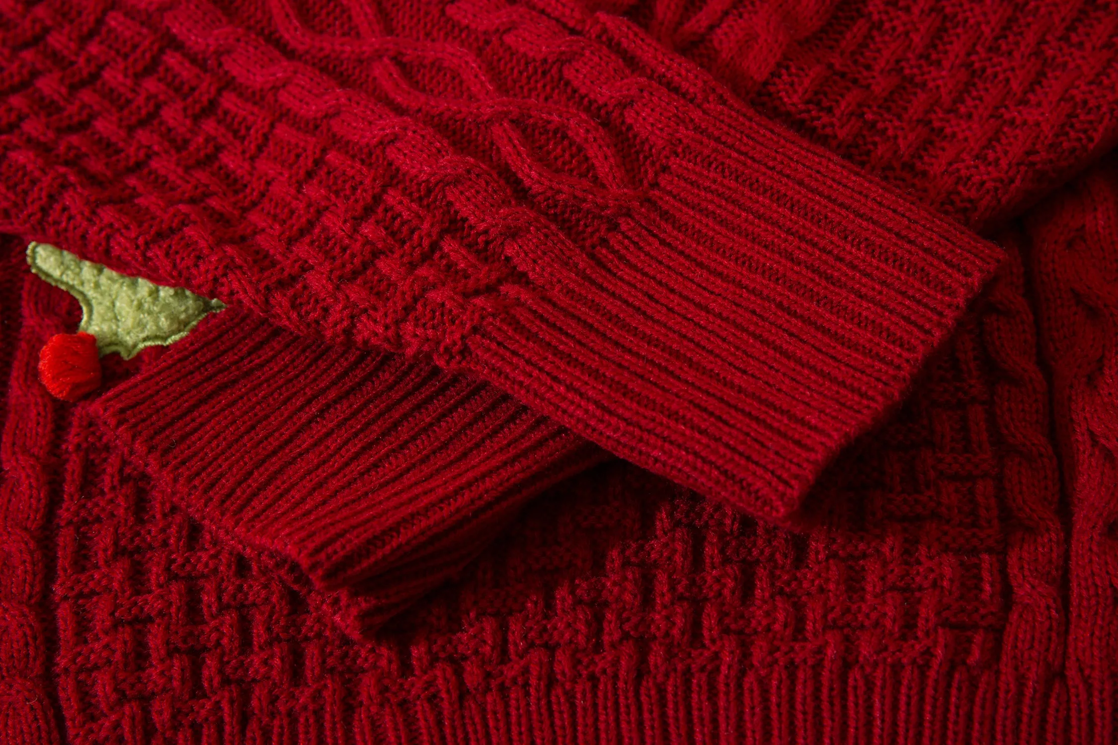 Faire Echo Cozy Red Knit Sweater