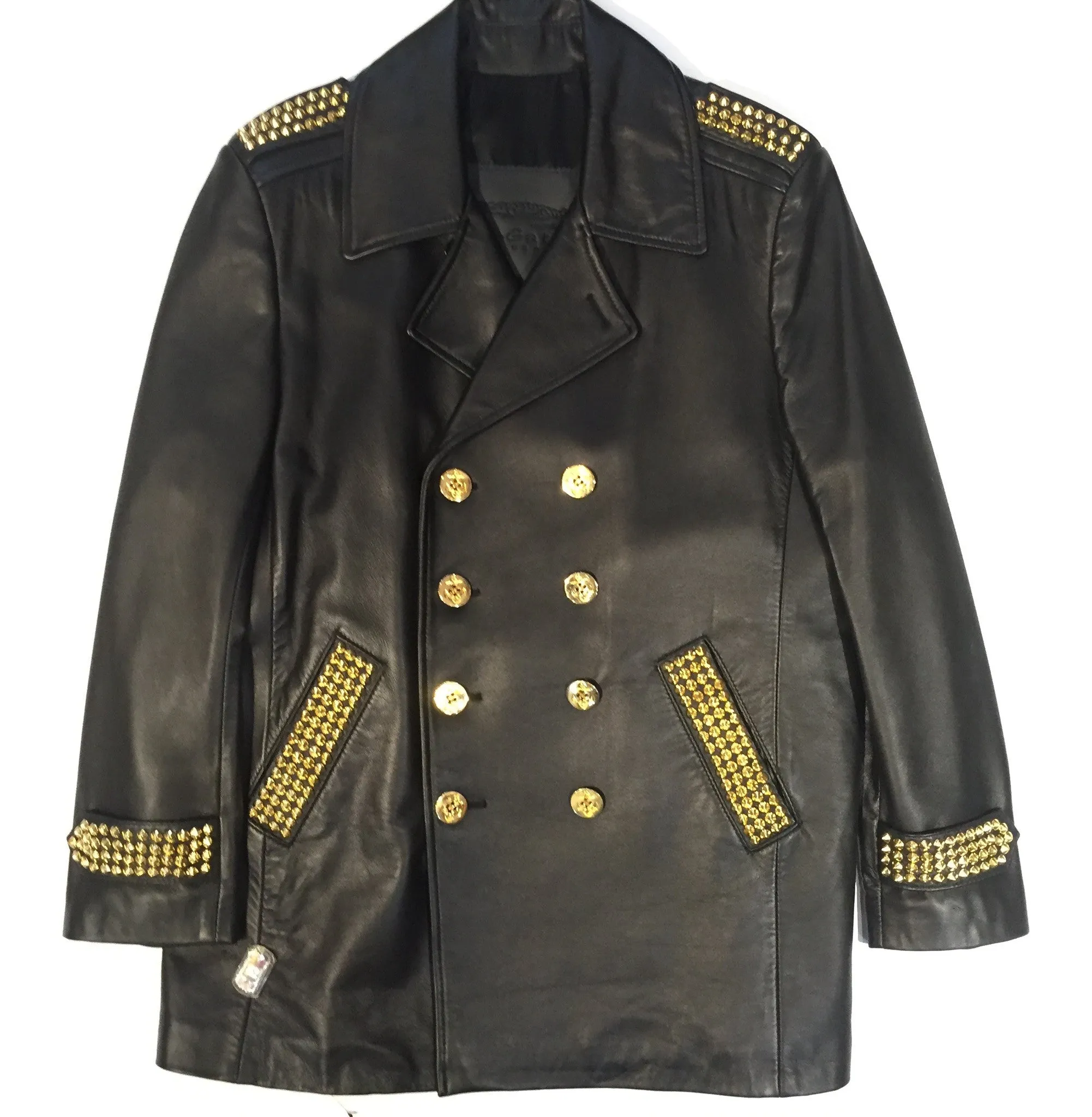 G-Gator - Studded Double-Breasted Leather Jacket