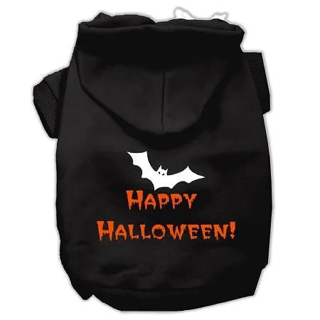 Happy Halloween Screen Print Pet Hoodies Black S (10)