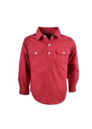 Hard Slog Boys Casey Light Cotton Half Placket Shirt - H2W7101058