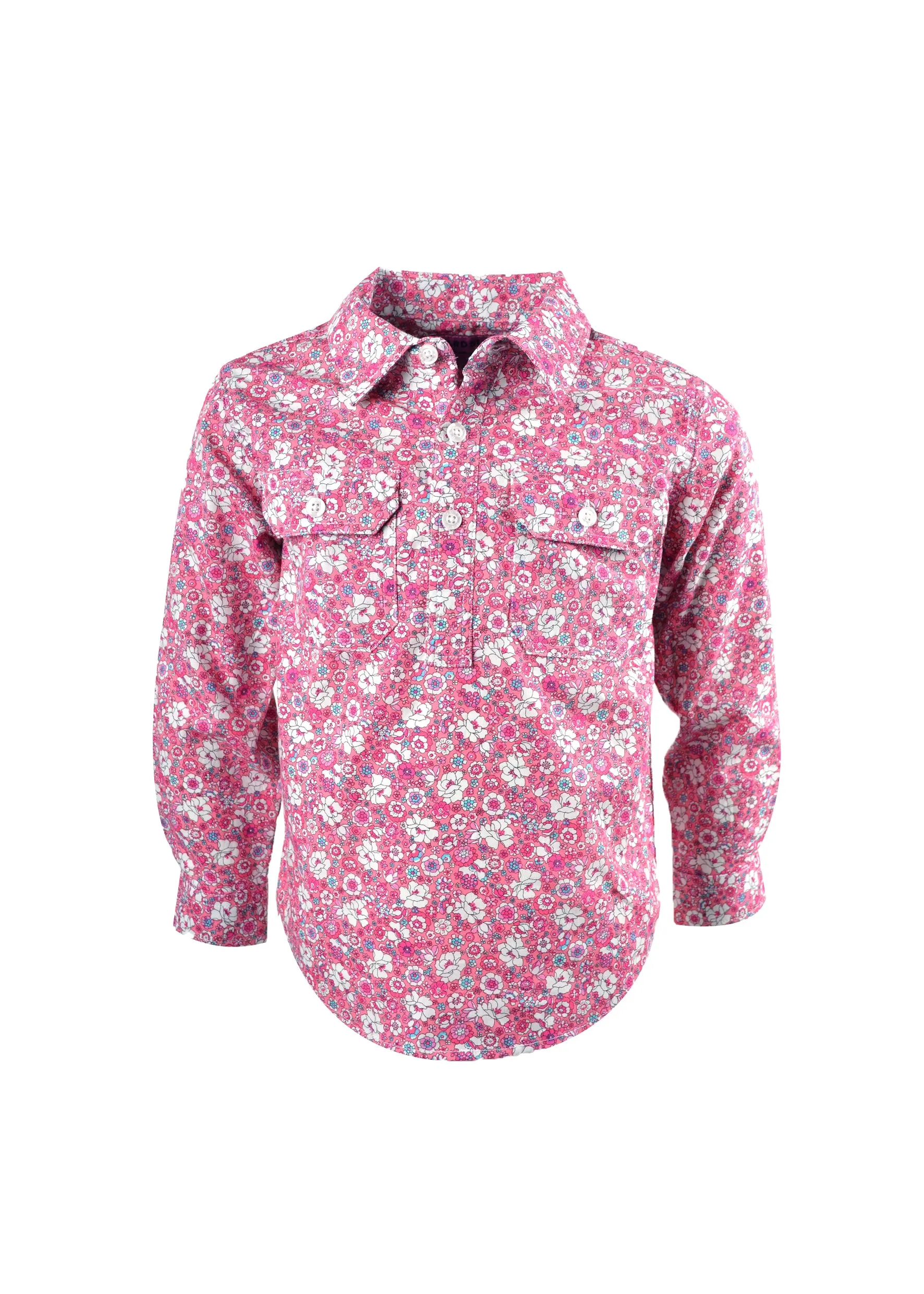 Hard Slog Girls Bethany Light Cotton Half Placket Shirt -H2W7101056