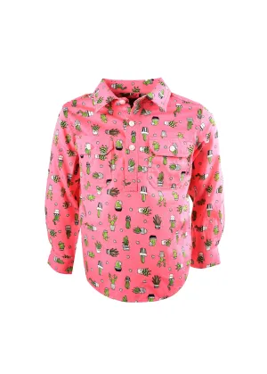 Hard Slog Girls Frida Light Cotton Half Placket Shirt -H2W7101049