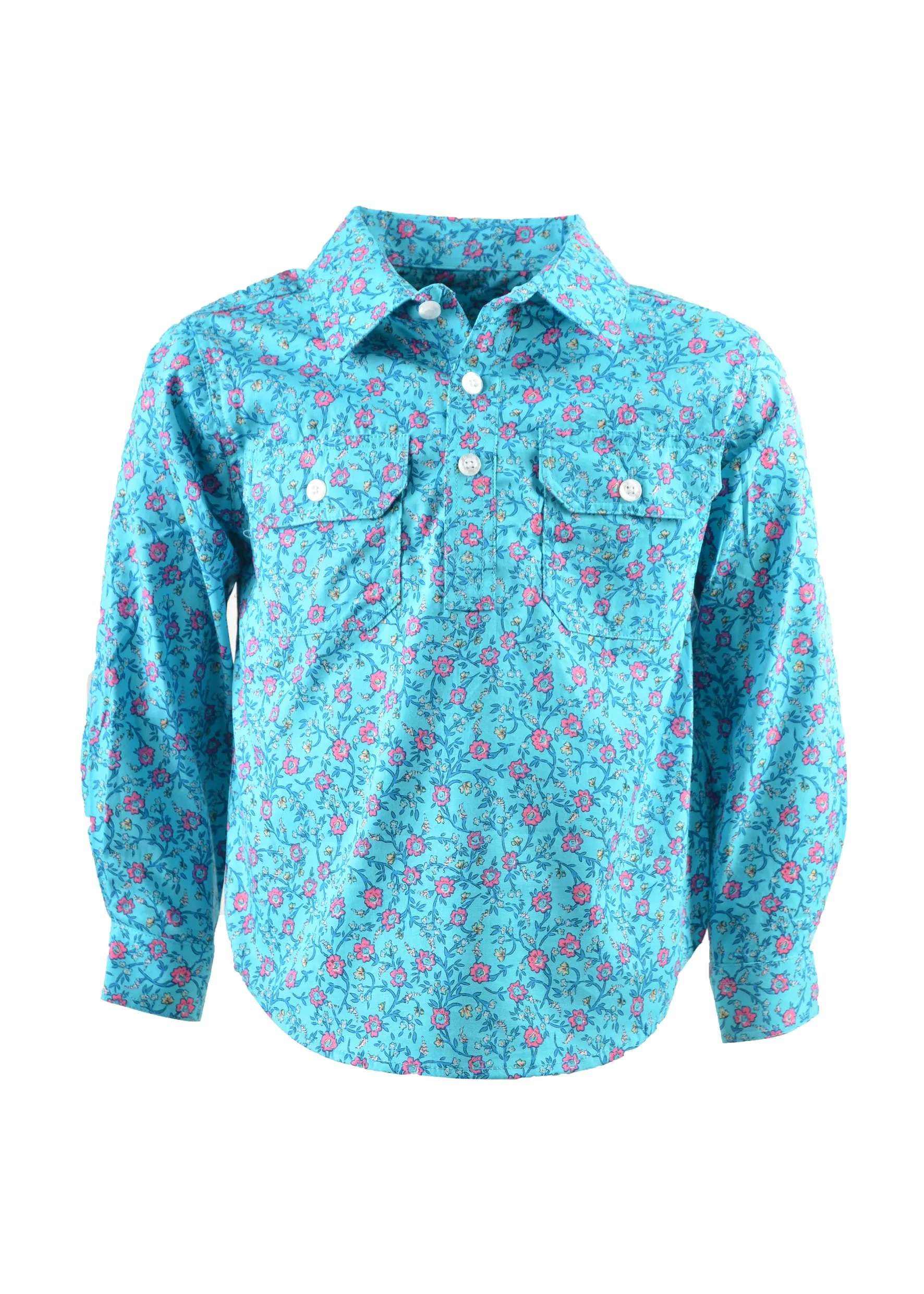 Hard Slog Kids Blake Half Placket L/S Shirt - H2S7101068