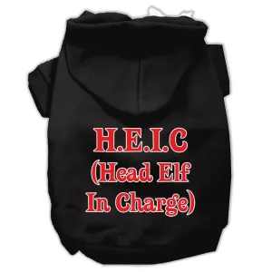 Head Elf In Charge Screen Print Pet Hoodies Black Size Med (12)