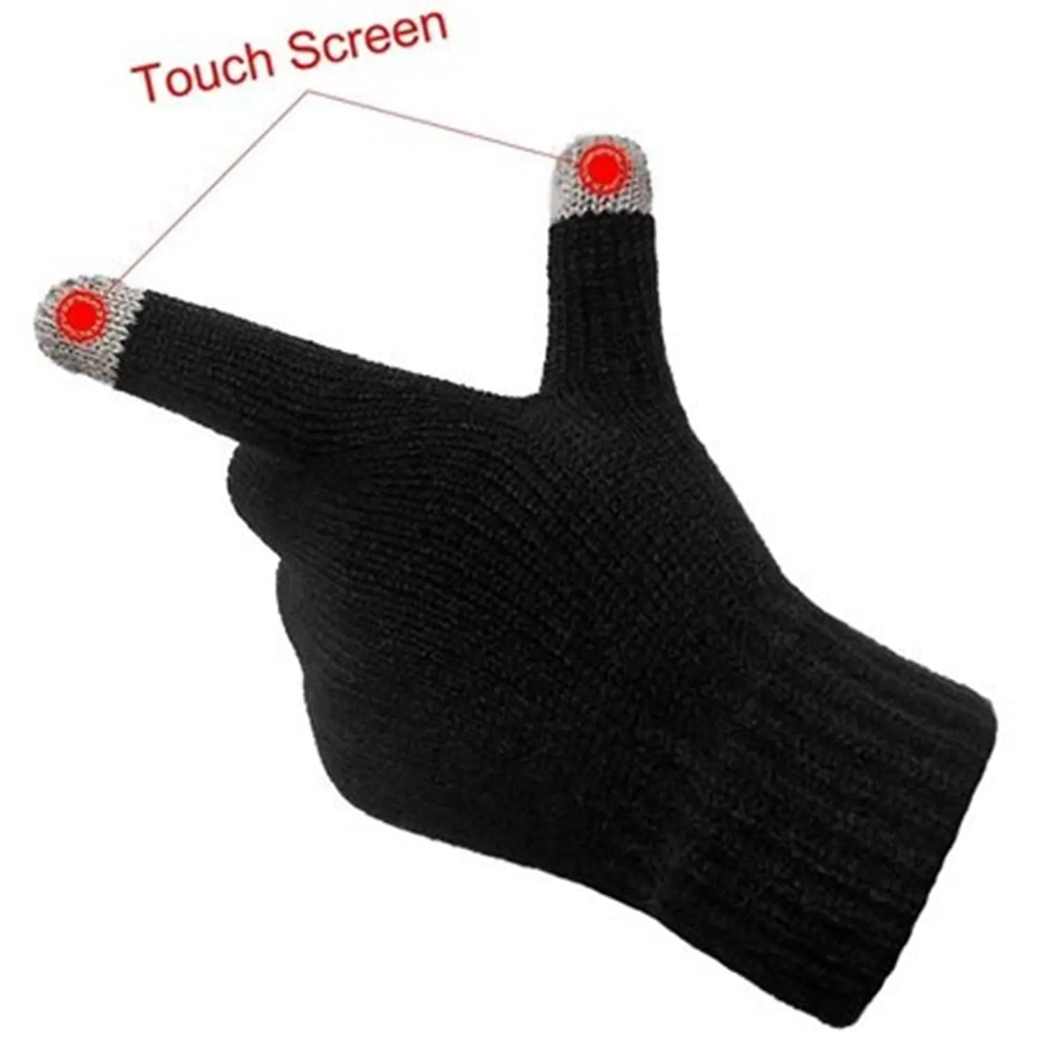 Heart Home Unisex Winter Gloves|Touchscreen Woolen Gloves for Men and women|Warm Winter Woolen Stretchable Gloves|1 Pair| (Black)