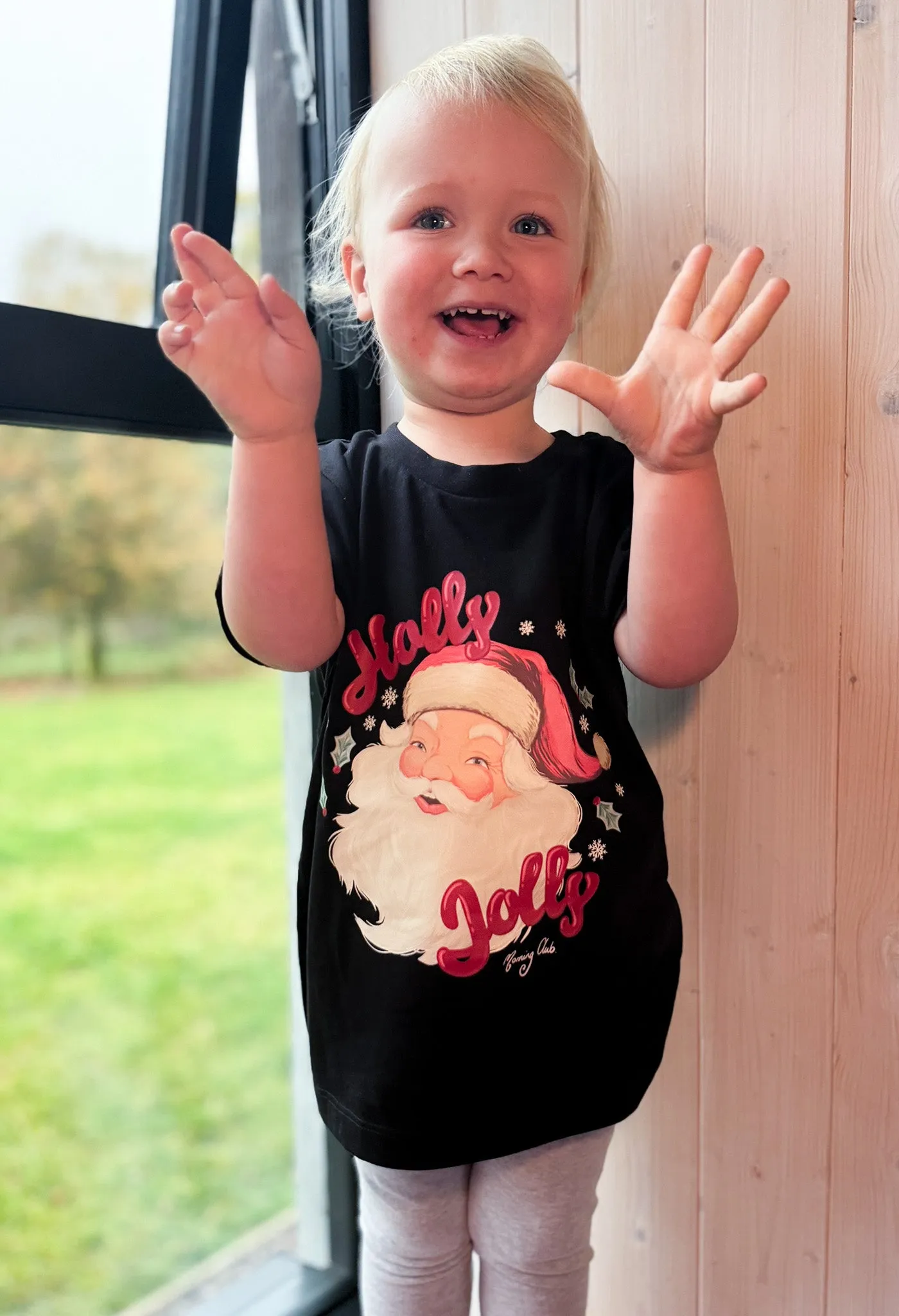 Holly Jolly Santa Organic Cotton Childrens T-Shirt