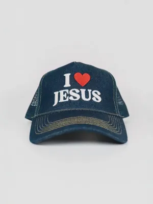 ‘I ❤️ Jesus’ Embroidered Trucker Hat