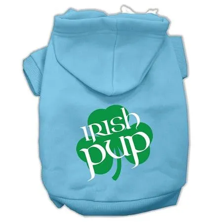 Irish Pup Screen Print Pet Hoodies Baby Blue Size Sm (10)