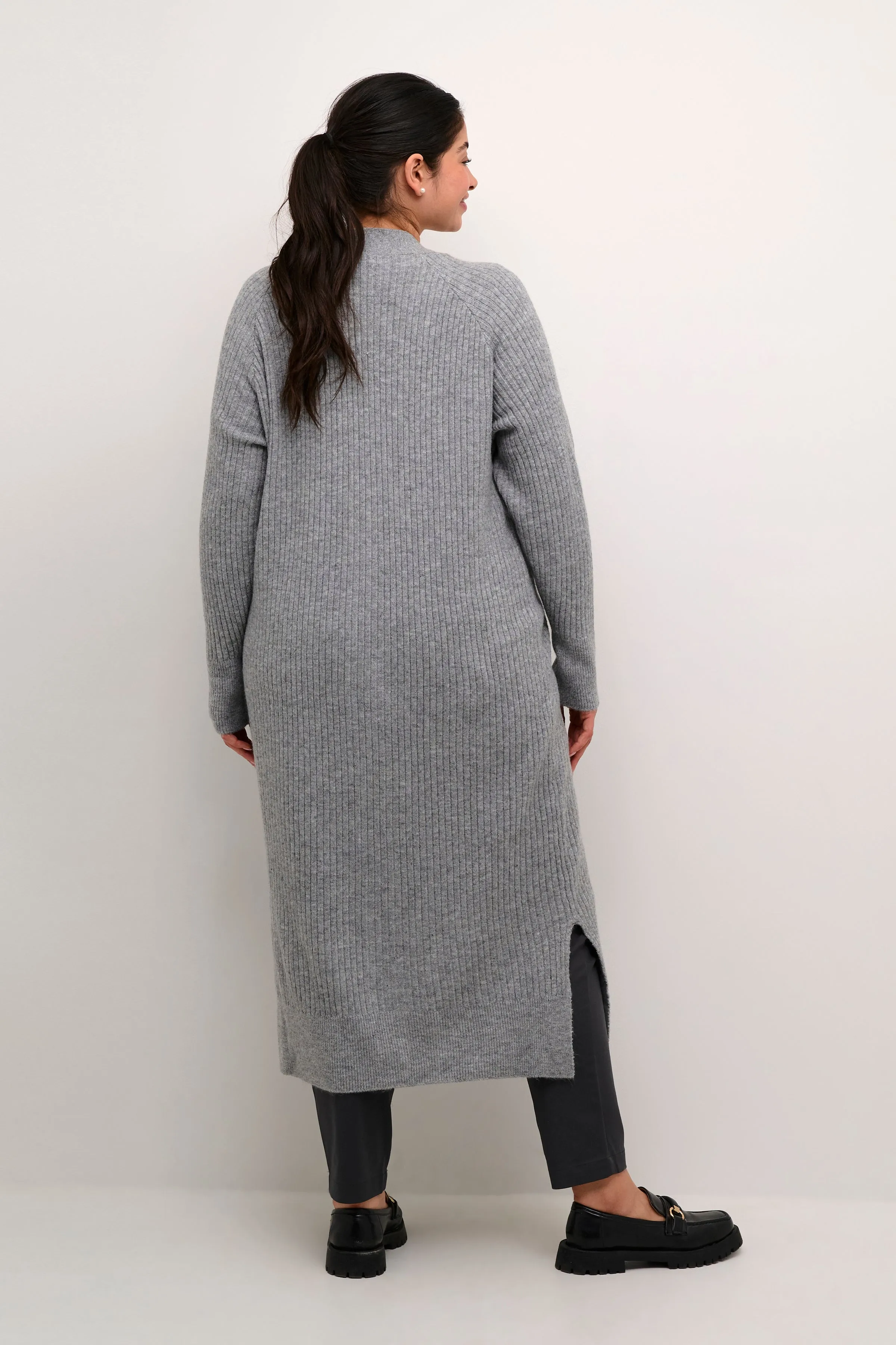 Kaffe Curve Rinye Cardigan in Grey