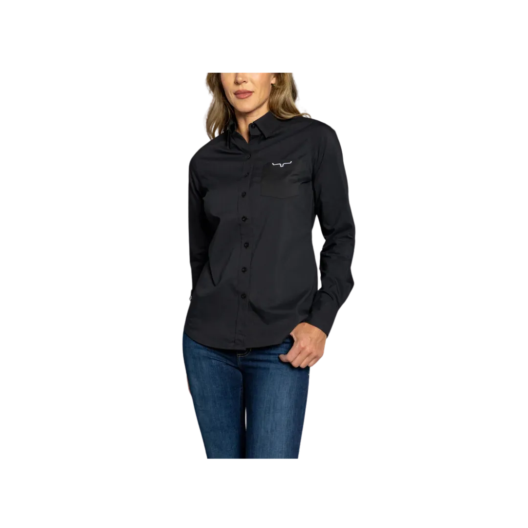 Kimes Ranch Women's KR Team Long Top Black Shirt