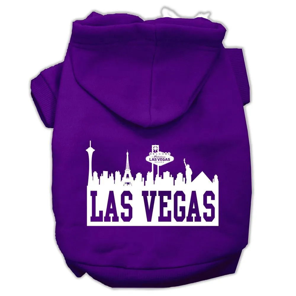 Las Vegas Skyline Screen Print Pet Hoodies Purple Size XL (16)