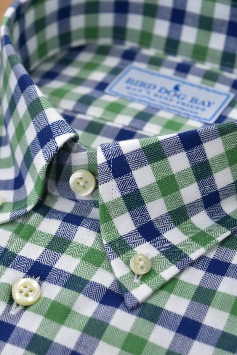 Linden: Button Down Shirt - Green/Blue