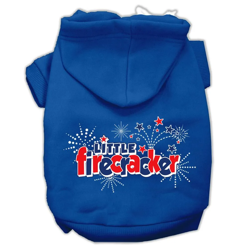 Little Firecracker Screen Print Pet Hoodies Blue Size XXXL (20)