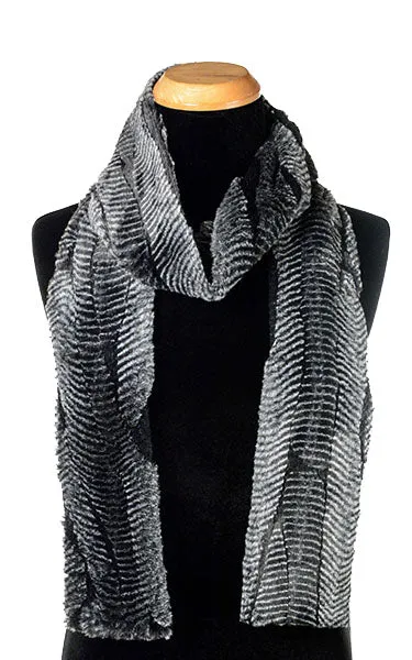 Men's Classic Scarf - Luxury Faux Fur in Nightshade (Only One Skinny Scarf left!)