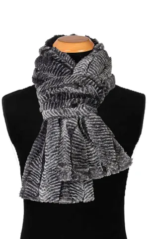 Men's Classic Scarf - Luxury Faux Fur in Nightshade (Only One Skinny Scarf left!)