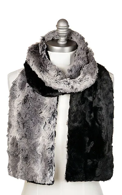 Men's Classic Scarf - Two-Tone, Luxury Faux Fur in Seattle Sky