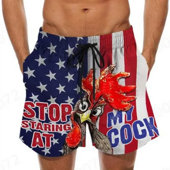 Men's Colorful Turkey 3D Print Board Shorts