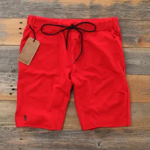 Mini Keys Cut Off Terry Shorts Red