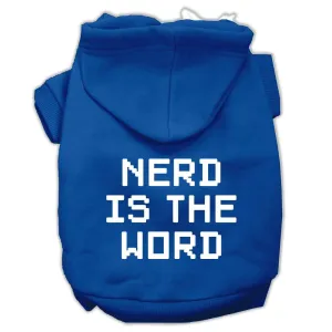 Nerd is the Word Screen Print Pet Hoodies Blue Size XXL (18)