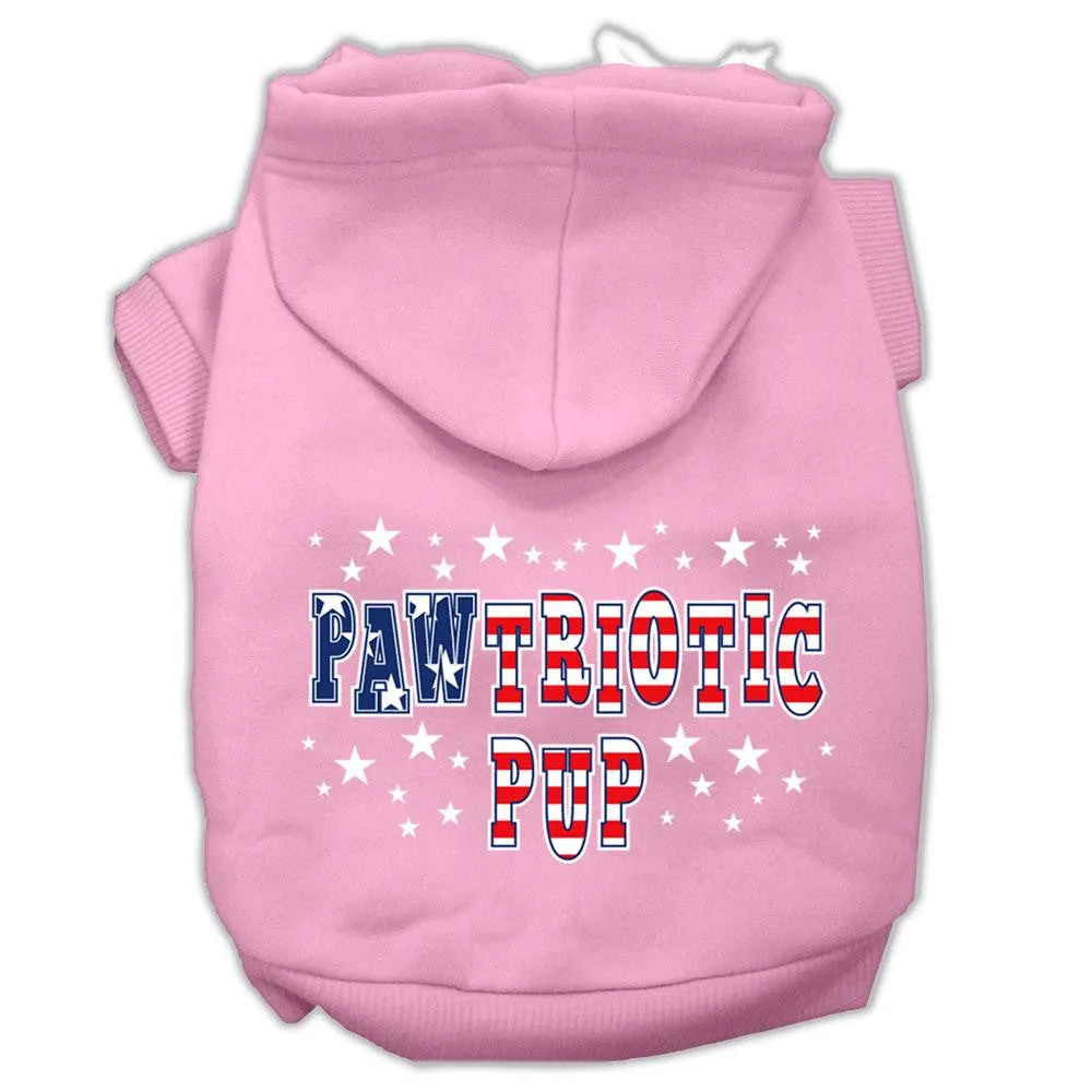 Pawtriotic Pup Screen Print Pet Hoodies Light Pink M (12)