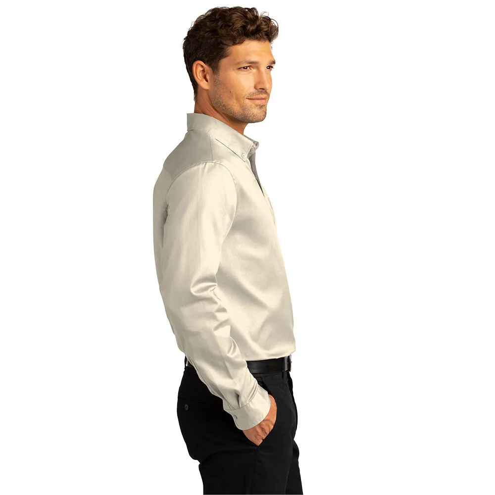 Port Authority® Long Sleeve SuperPro React™ Twill Shirt - Ecru