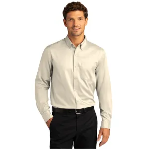 Port Authority® Long Sleeve SuperPro React™ Twill Shirt - Ecru