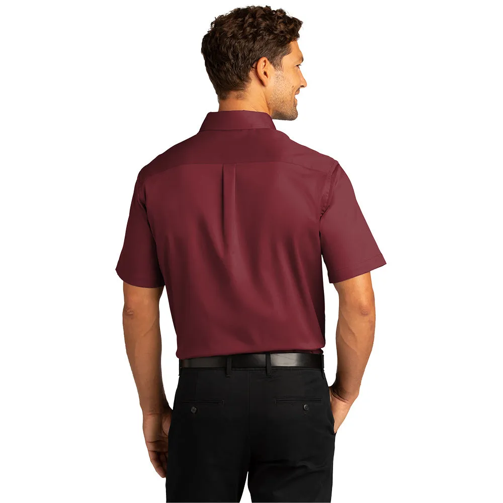 Port Authority® Short Sleeve SuperPro React™ Twill Shirt - Burgundy