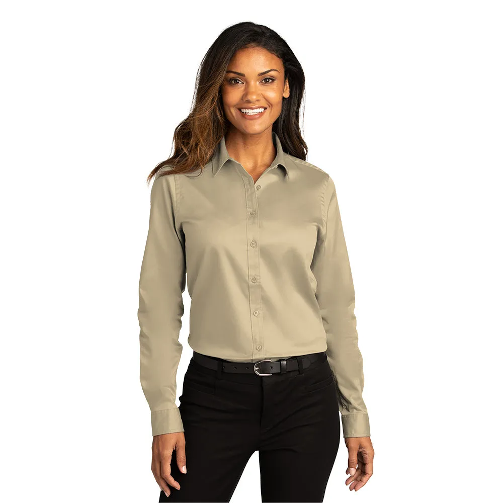 Port Authority® Women's Long Sleeve SuperPro React ™ Twill Shirt - Wheat